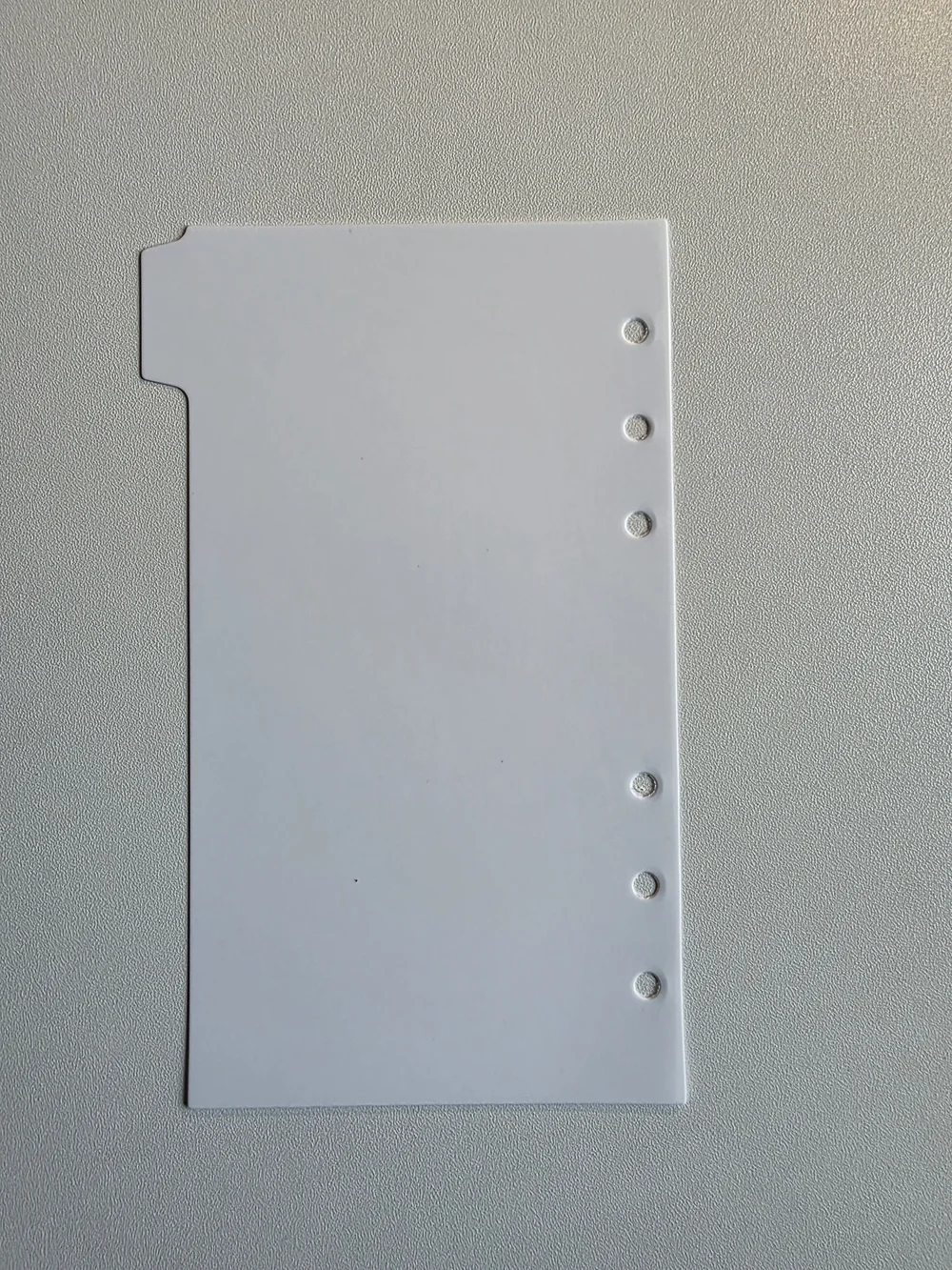 A6 White 6-Hole Plastic Index Dividers - Blank Tabs Set Of 6